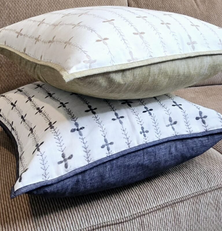 Hand Embroidered Cotton Linen Cushion Cover - Ohana Earth