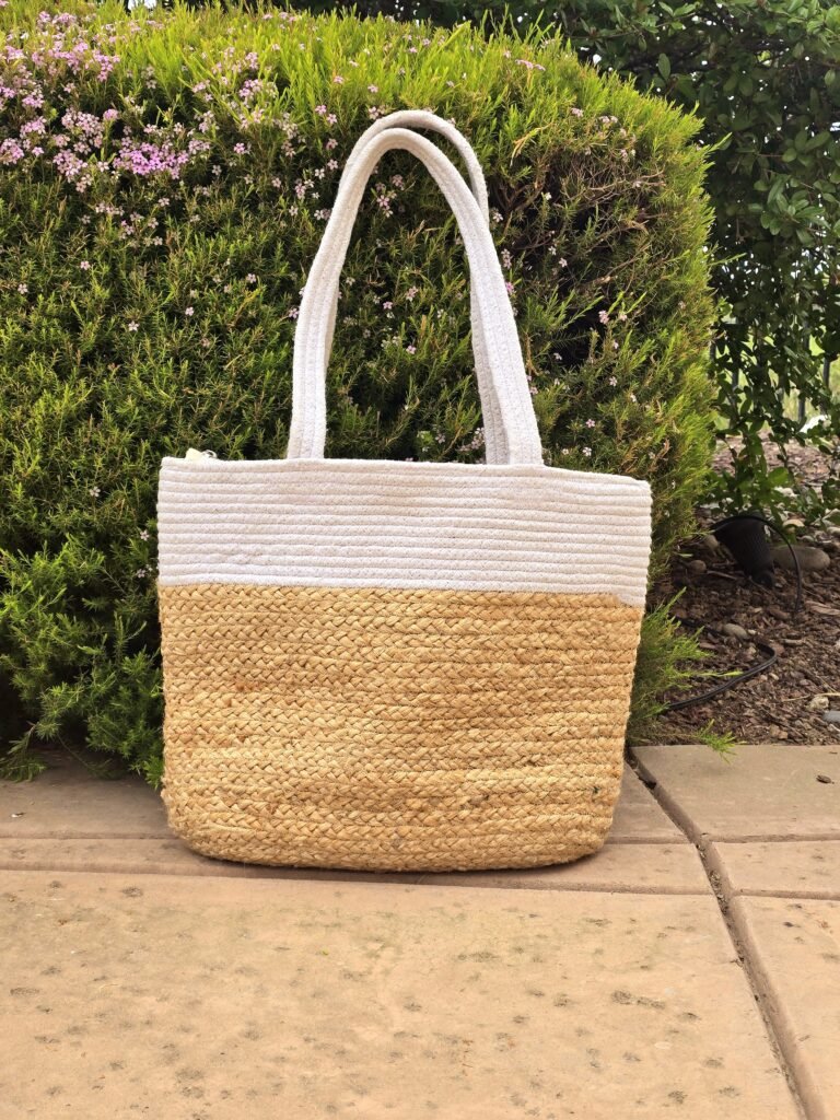 Ohana Woven, Lined Jute Tote Bag - Ohana Earth