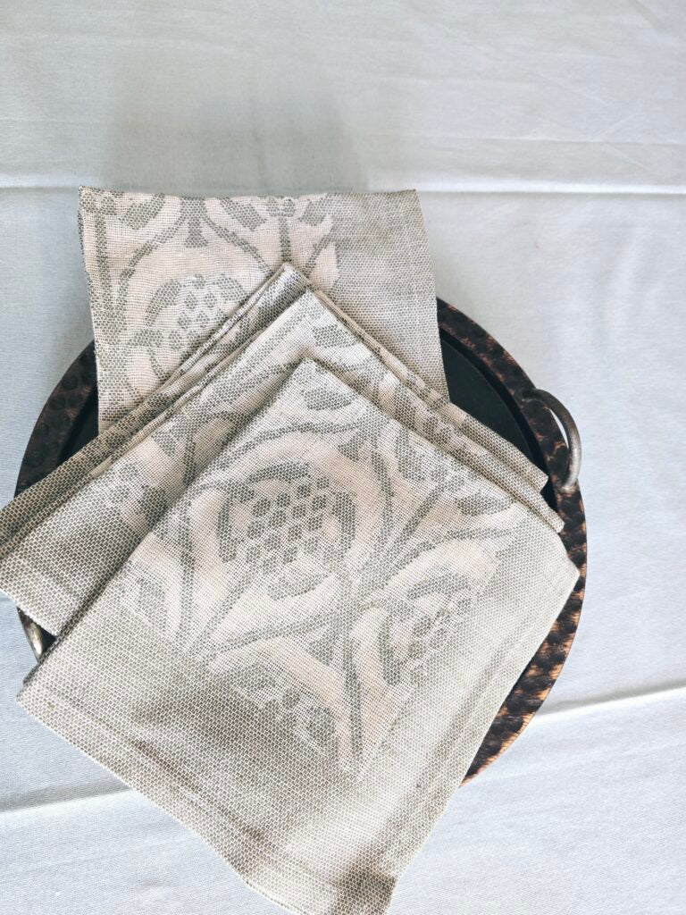 Pure Cotton Handwoven Jacquard Napkins Set - Ohana Earth