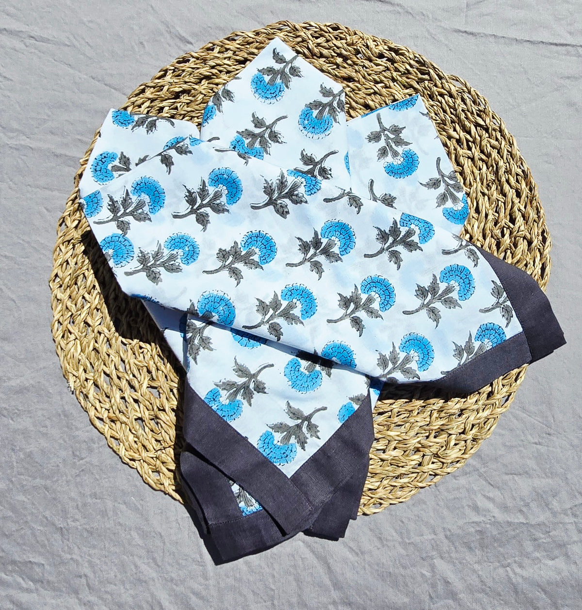 Pure Cotton Hand block Printed Napkin - Ohana Earth