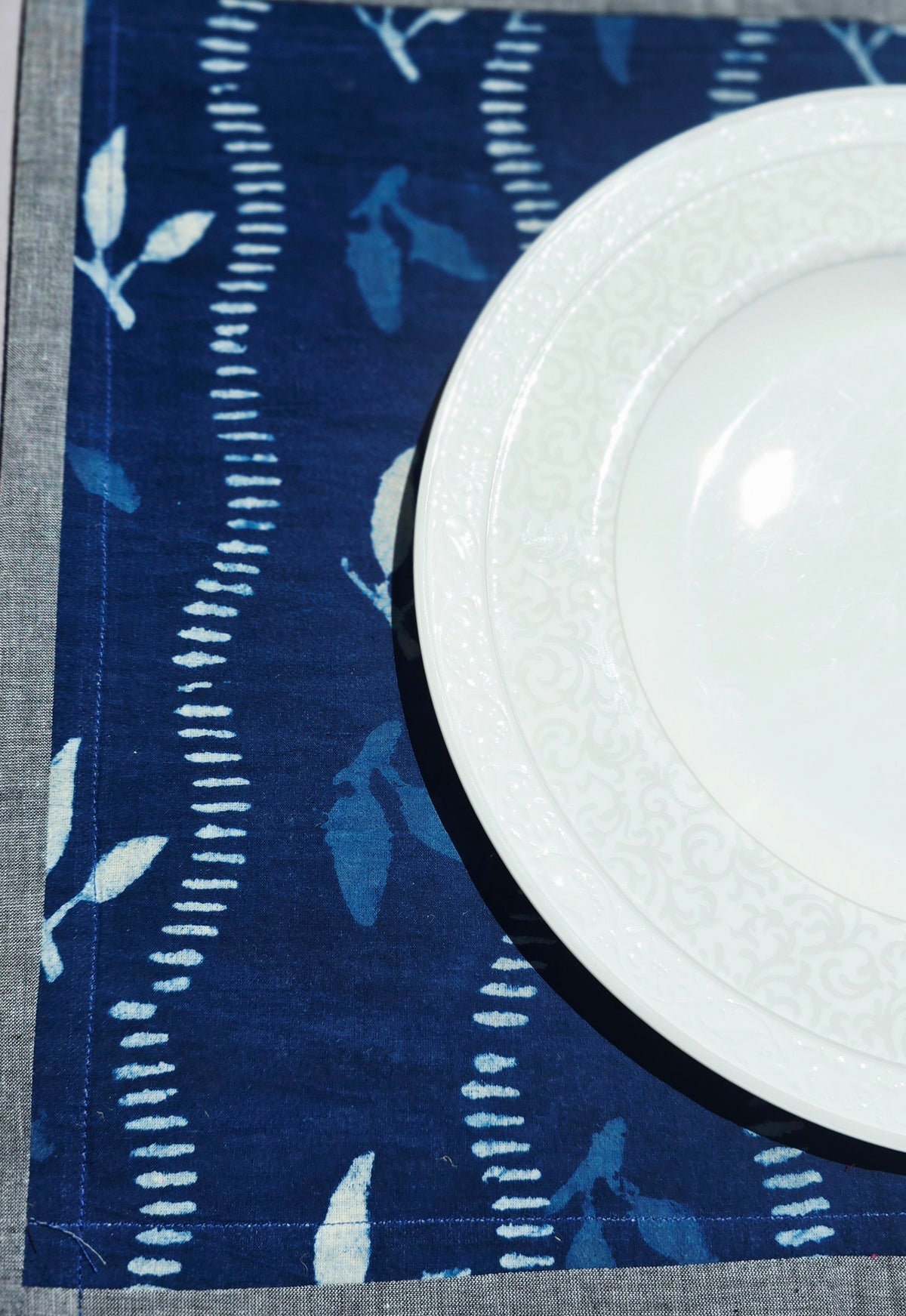 Handcrafted Cotton Indigo Placemat - Ohana Earth