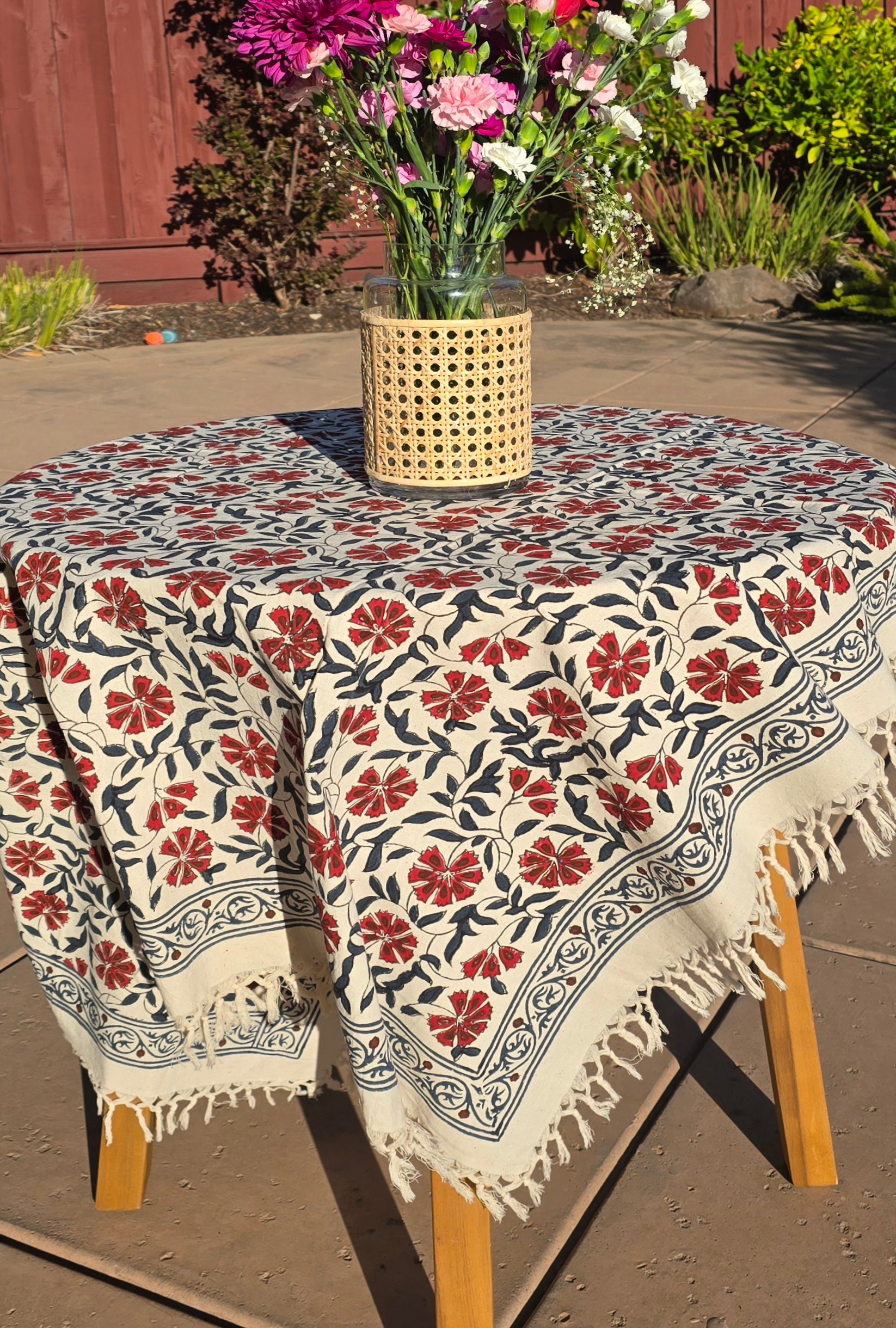 Wild Flower Kora Cotton Table Cloth - Ohana Earth