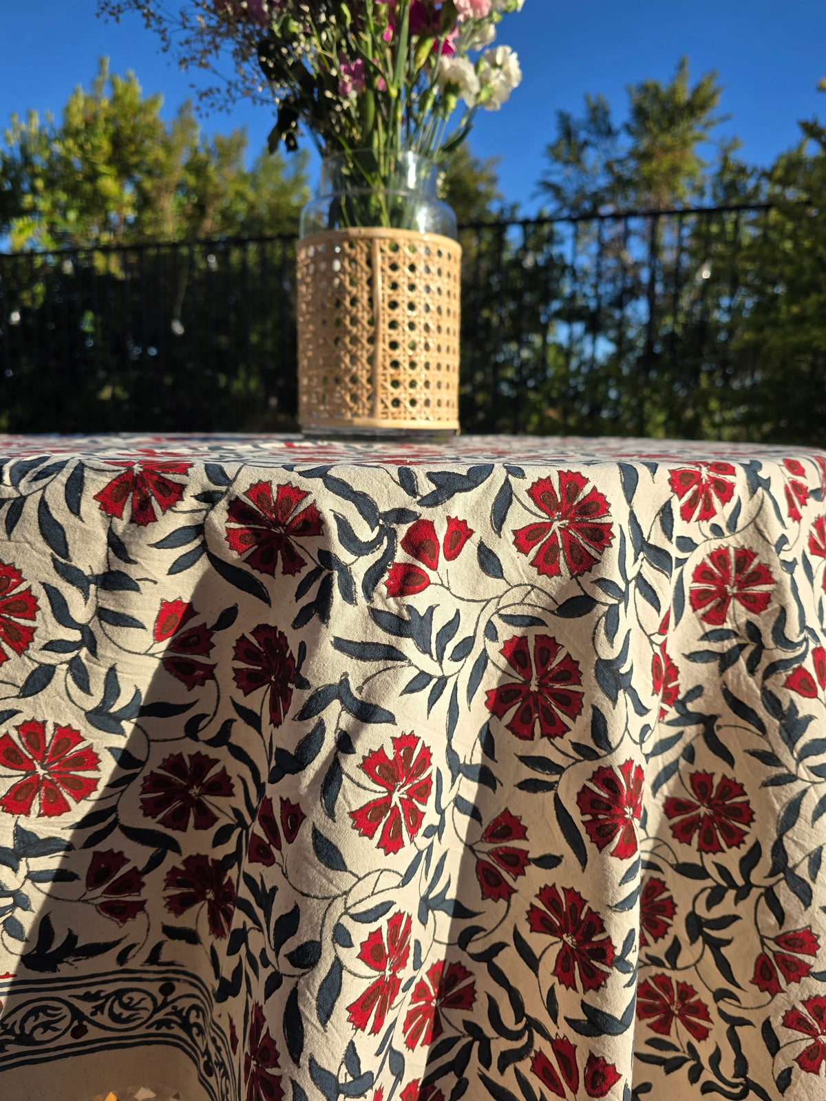 Wild Flower Kora Cotton Table Cloth - Ohana Earth
