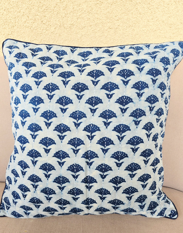 Indigo Kantha Cushion Cover - Ohana Earth