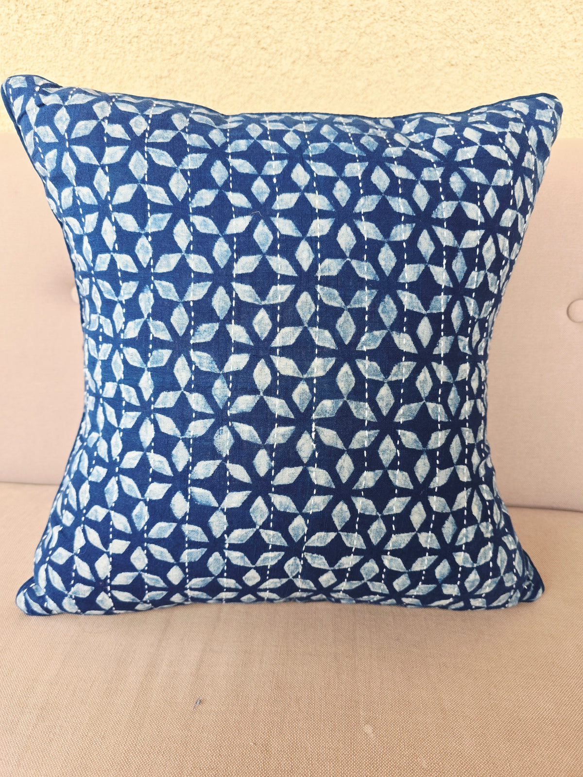 Indigo Kantha Cushion Cover - Ohana Earth