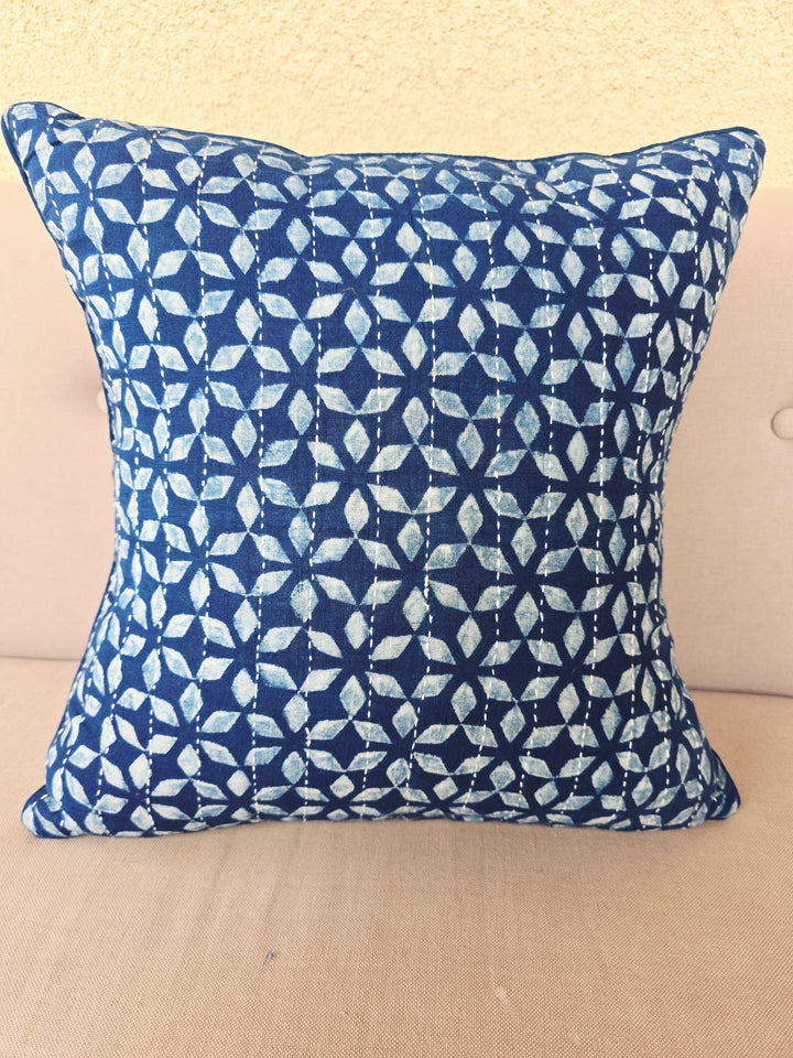 Indigo Kantha Cushion Cover - Ohana Earth