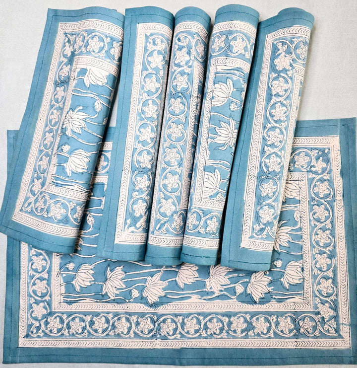Blue Floral Placemat Set - Ohana Earth