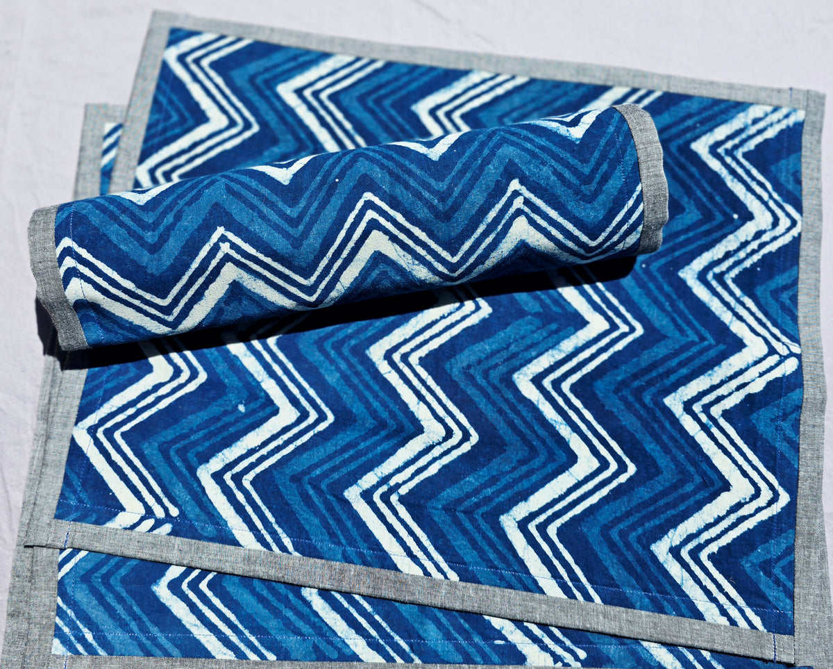 Handcrafted Cotton Indigo Placemat - Ohana Earth