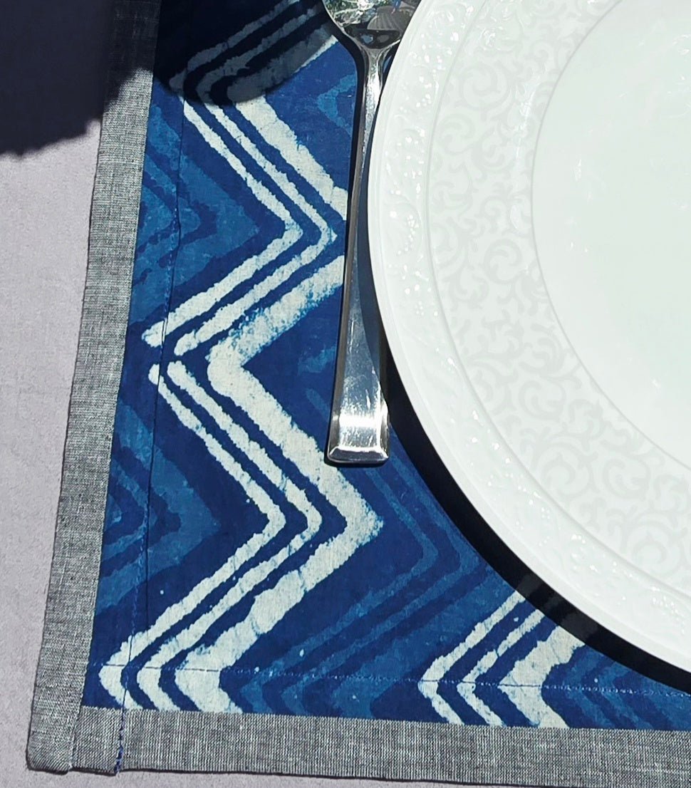 Handcrafted Cotton Indigo Placemat - Ohana Earth