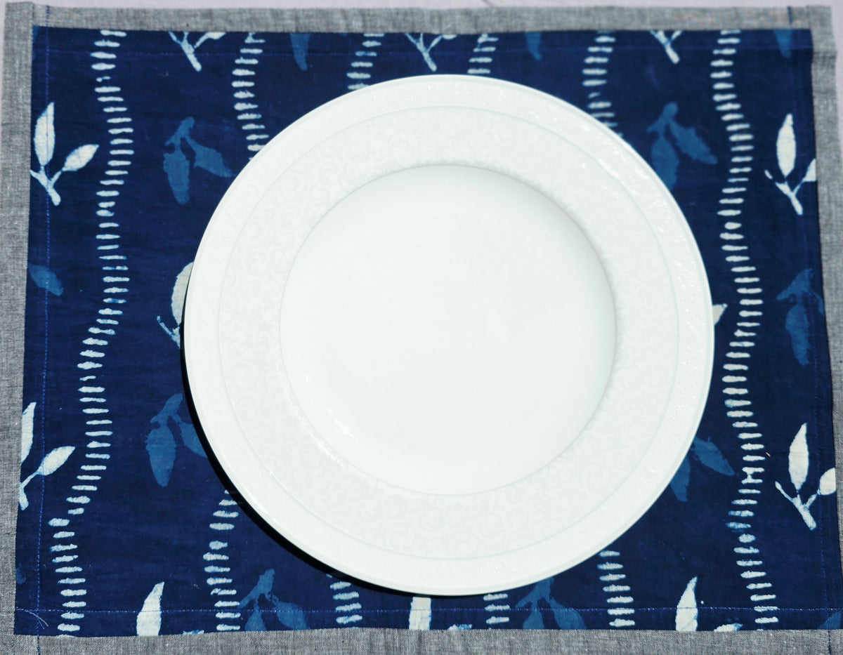 Handcrafted Cotton Indigo Placemat - Ohana Earth