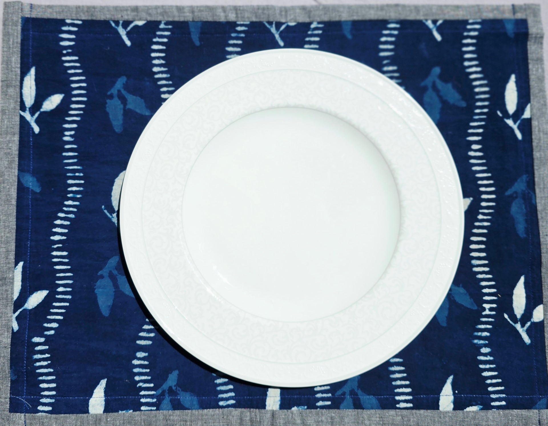 Handcrafted Cotton Indigo Placemat - Ohana Earth