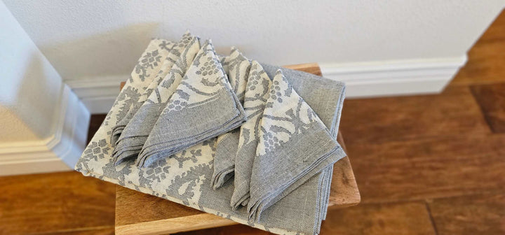 Pure Cotton Handwoven Jacquard Napkins Set - Ohana Earth