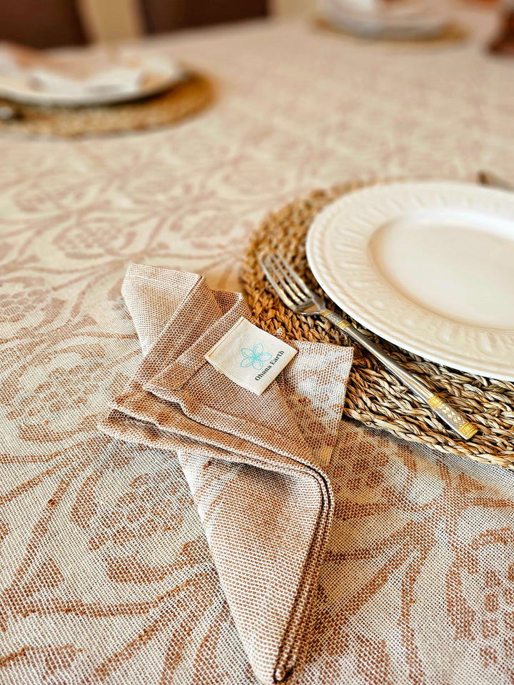Fern - garden Pure Cotton Handwoven Jacquard Table cover - Ohana Earth