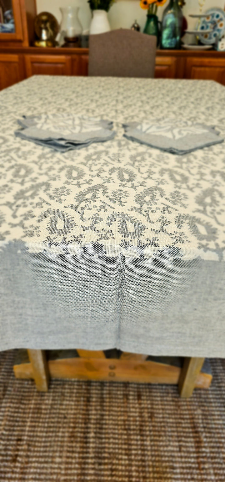 Fern - garden Pure Cotton Handwoven Jacquard Table cover - Ohana Earth