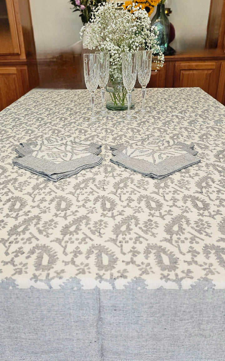 Fern - garden Pure Cotton Handwoven Jacquard Table cover - Ohana Earth