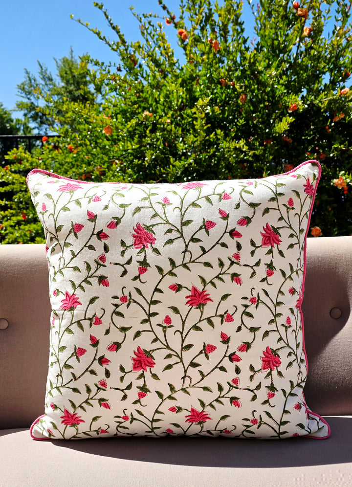 Hello Sunshine Hand Block Printed Cushion Cover - Ohana Earth