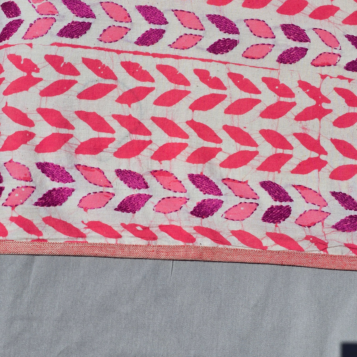 Just Petals Block Printed Handmade Kantha Table Runner - Ohana Earth