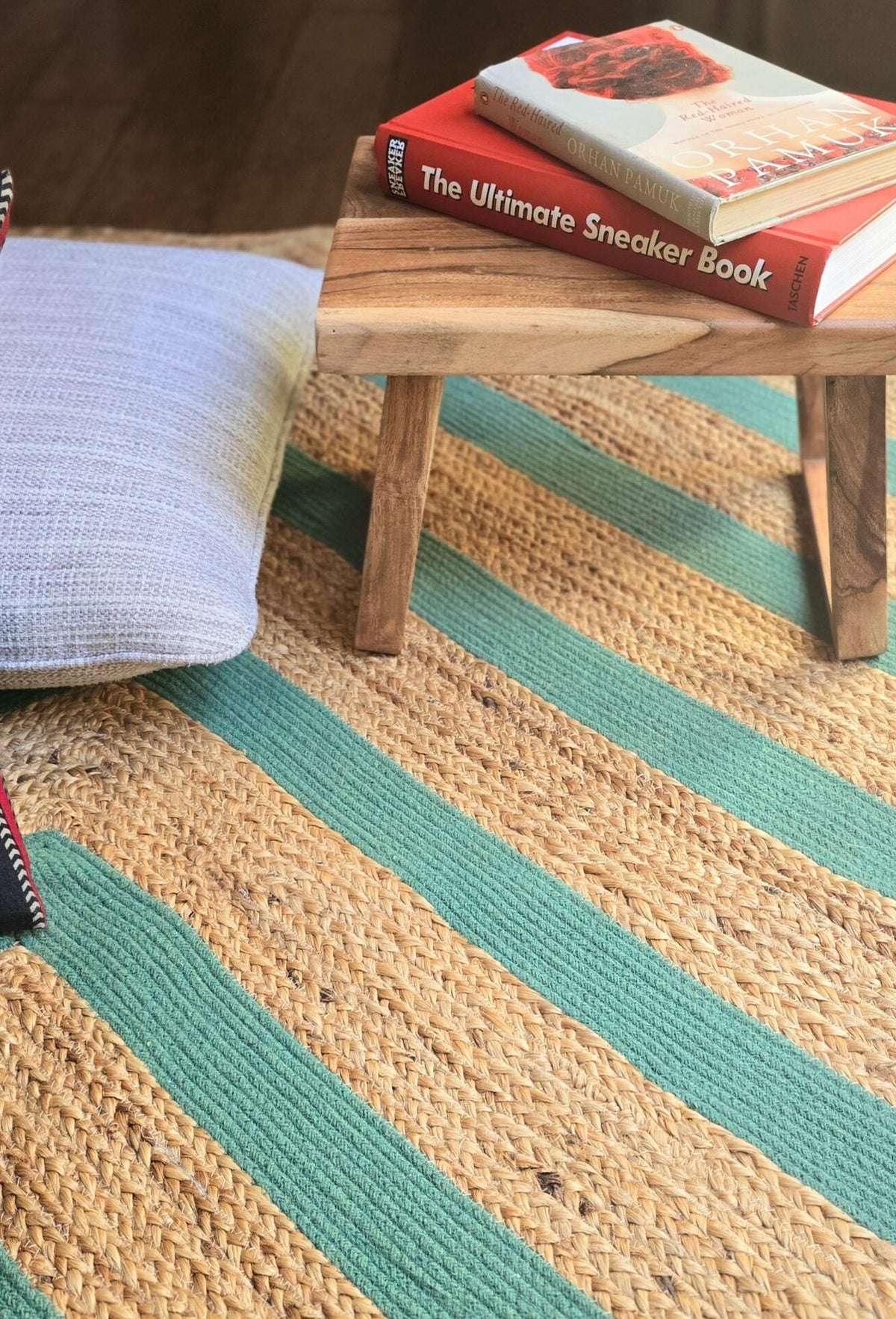 Green Herringbone Jute Rug - Ohana Earth