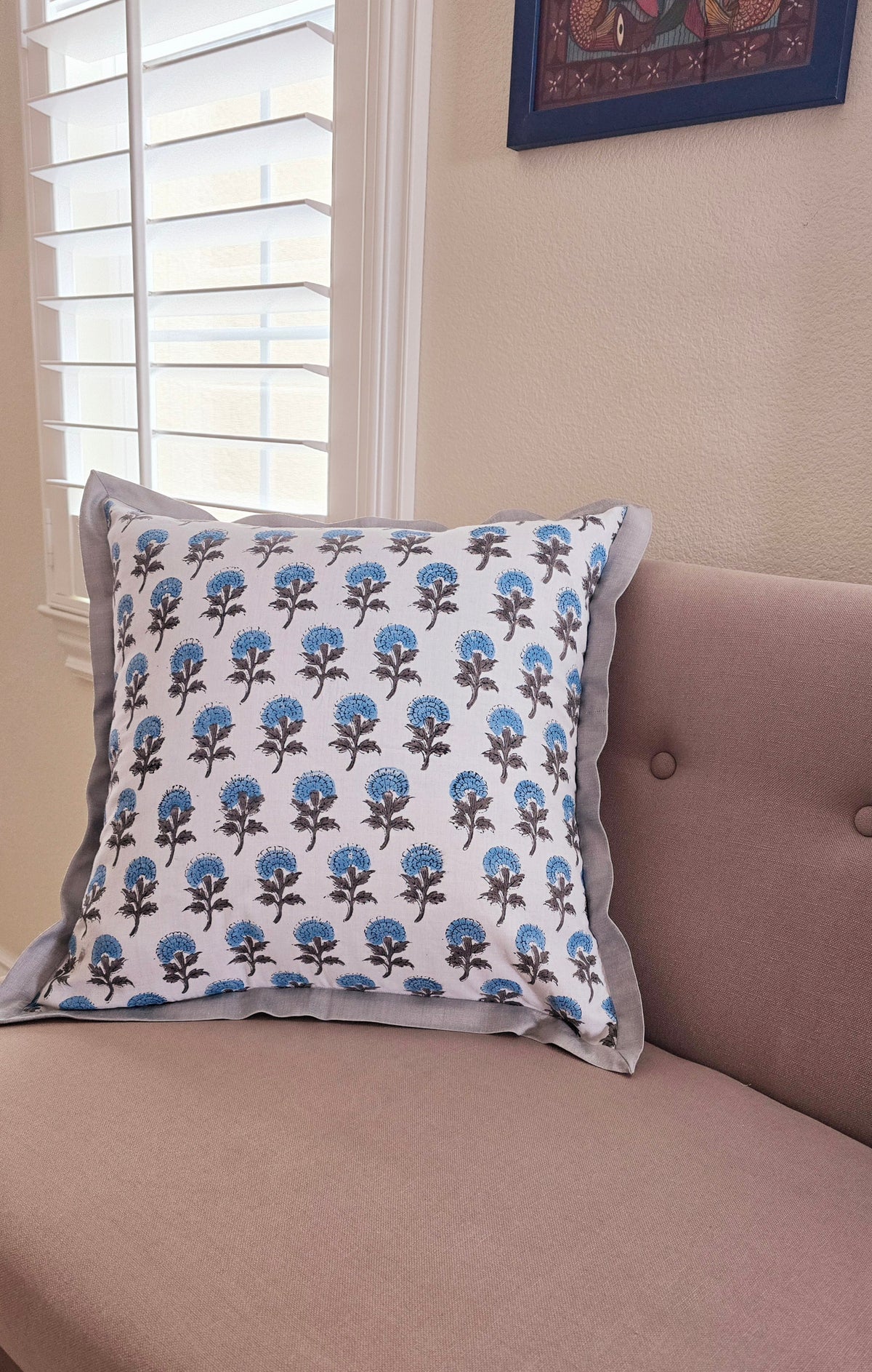 Pure Cotton Hand block Printed Cushion Cover - Ohana Earth