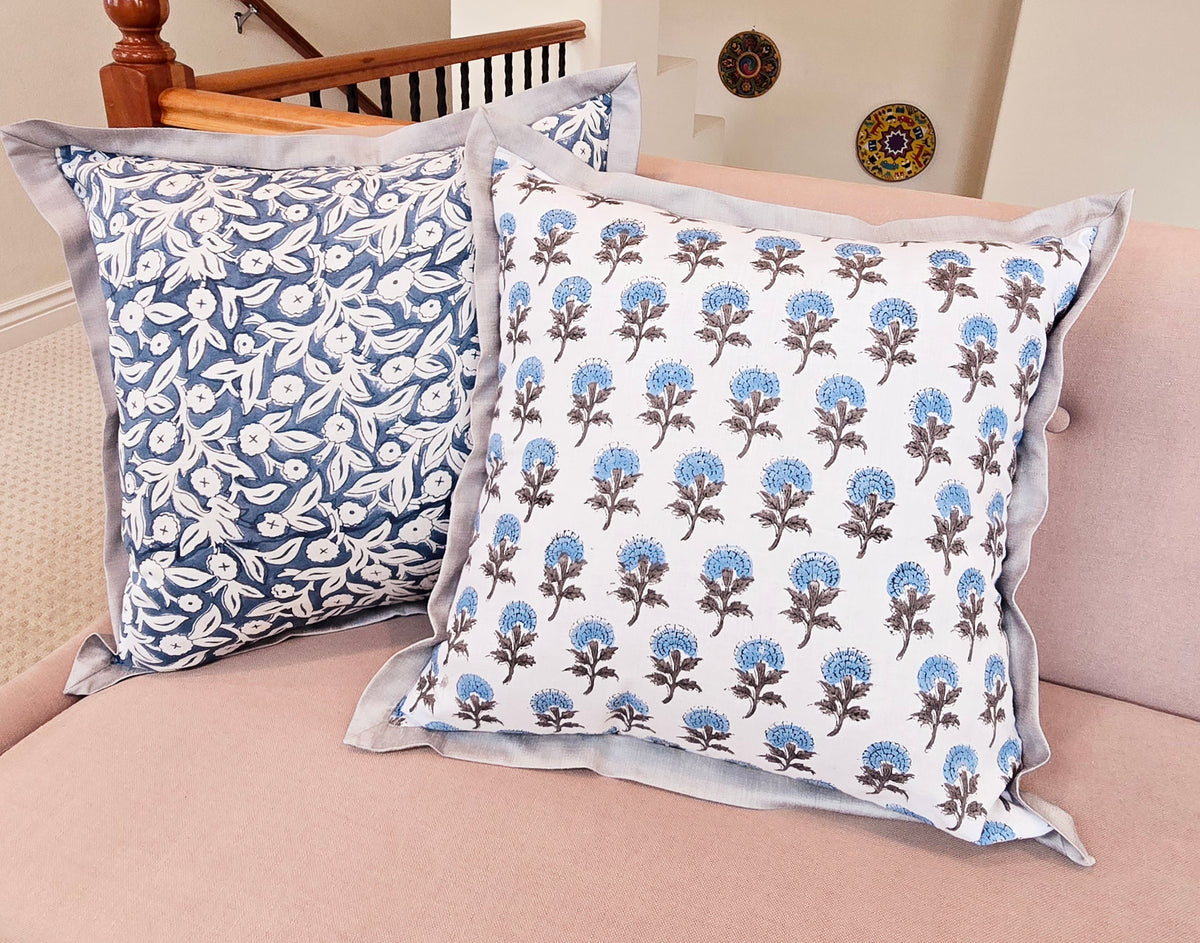 Pure Cotton Hand block Printed Cushion Cover - Ohana Earth