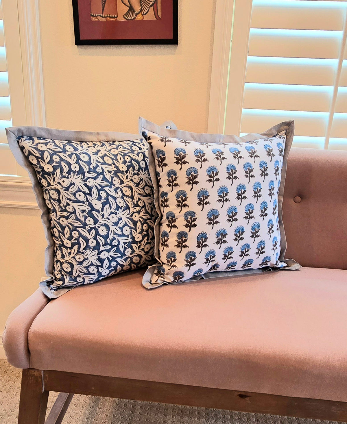 Pure Cotton Hand block Printed Cushion Cover - Ohana Earth