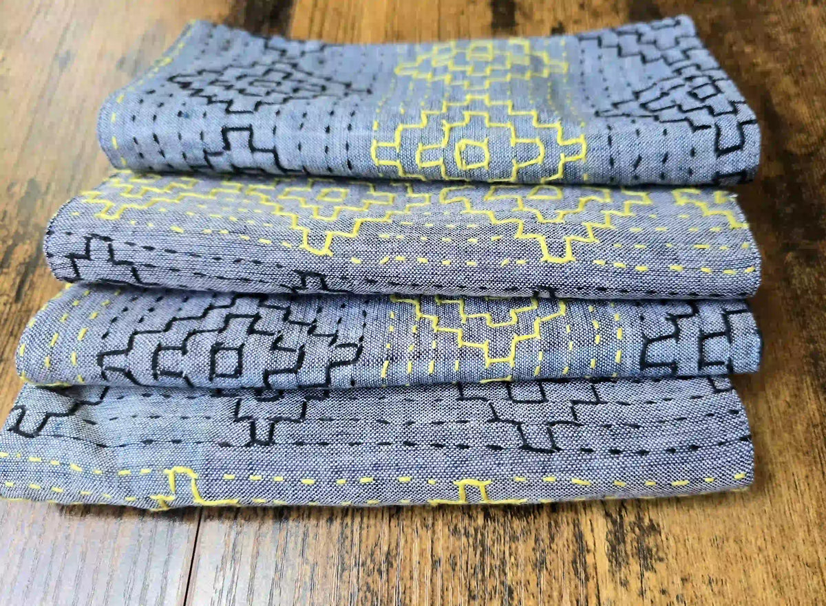 Hand-Embroidered Kantha Cocktail Napkins - Ohana Earth