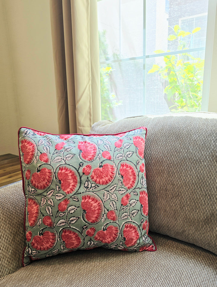 Hello Fall Hand Block Printed Cushion Cover - Ohana Earth
