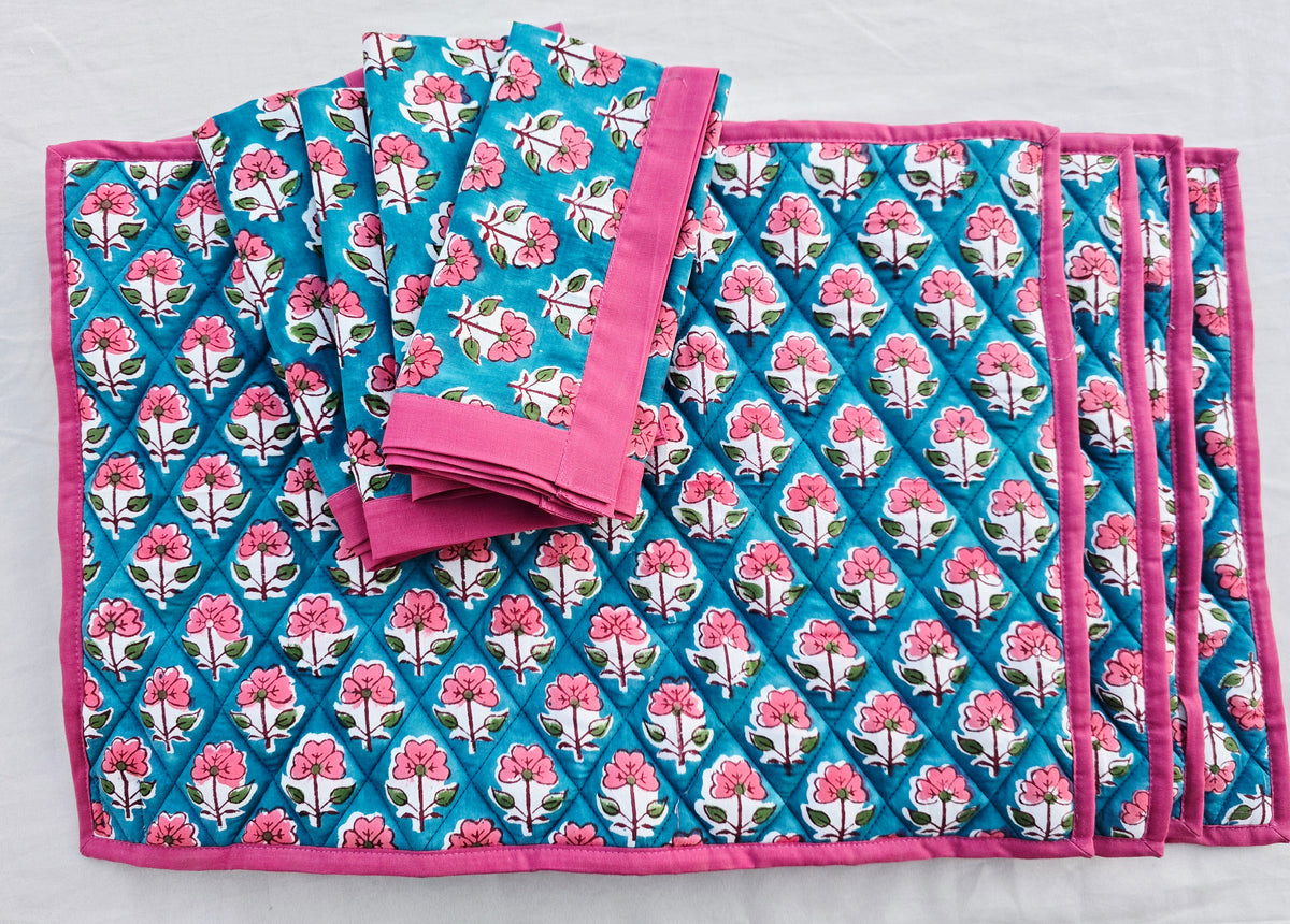 New Home Set Wildrose Placemats and Napkins - Ohana Earth