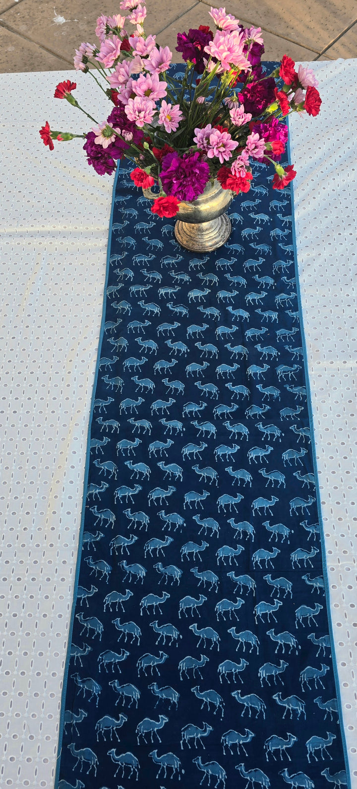 The Camel Indigo Handmade Table Runner - Ohana Earth