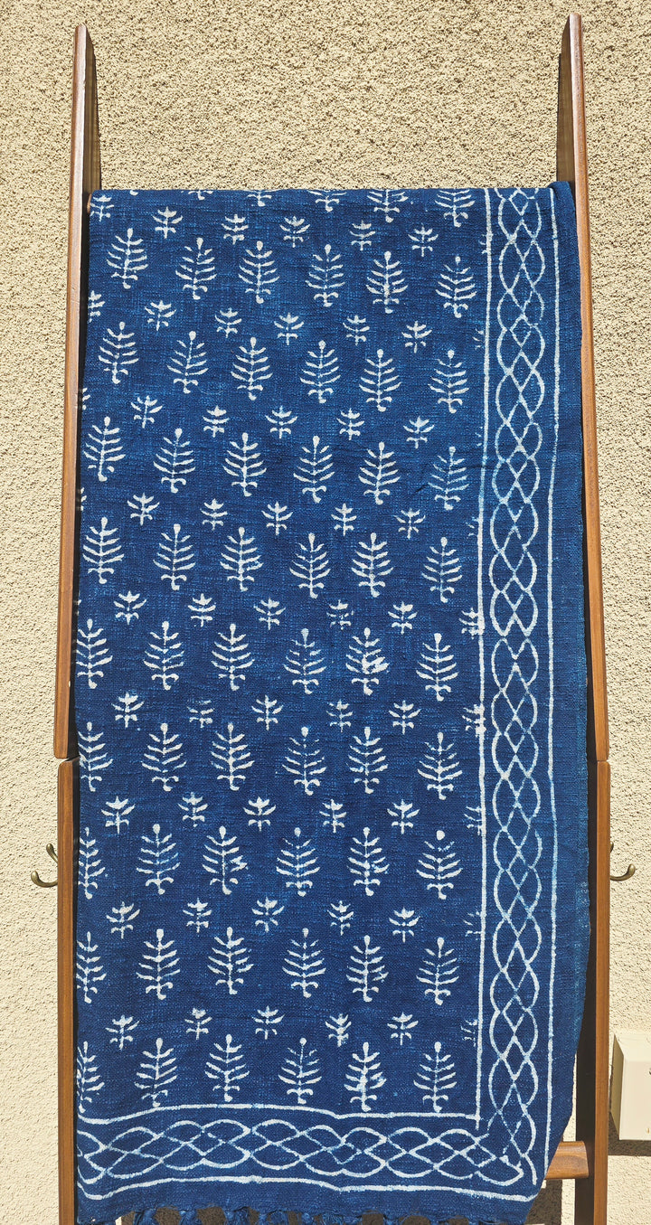 Indigo Slub Cotton Throw Blanket – Handmade Cotton Throw - Ohana Earth