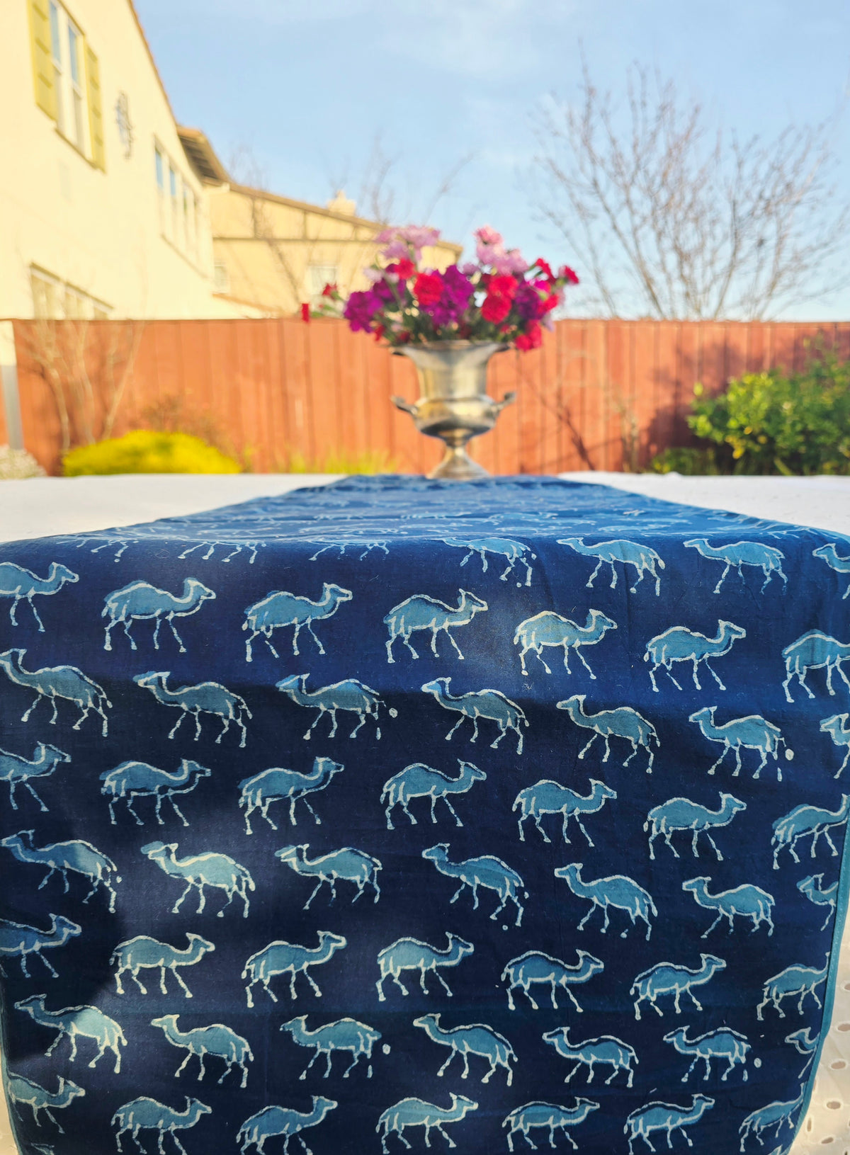 The Camel Indigo Handmade Table Runner - Ohana Earth