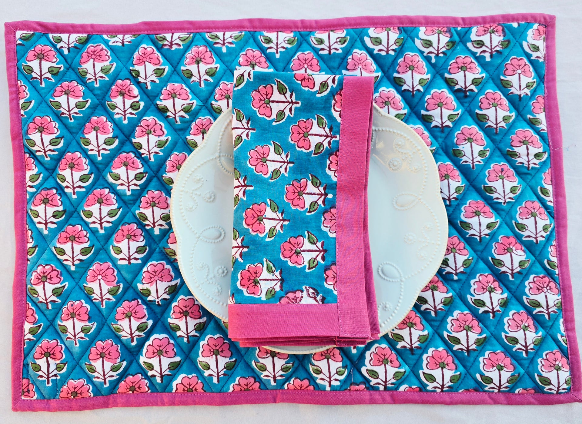 New Home Set Wildrose Placemats and Napkins - Ohana Earth