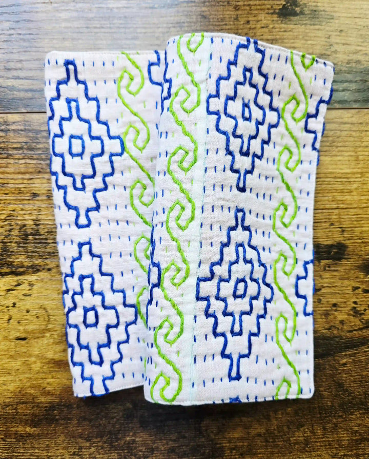 Hand-Embroidered Kantha Cocktail Napkins - Ohana Earth