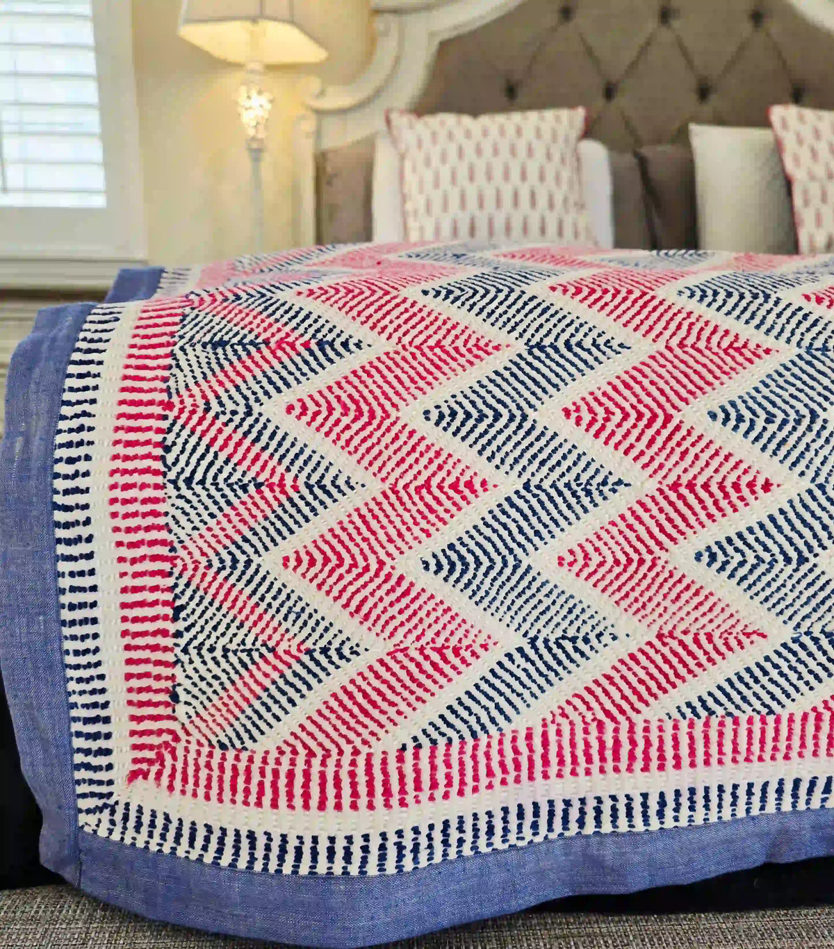 Vintage Hand Embroidered Lohori Reversible Kantha Throw - Ohana Earth
