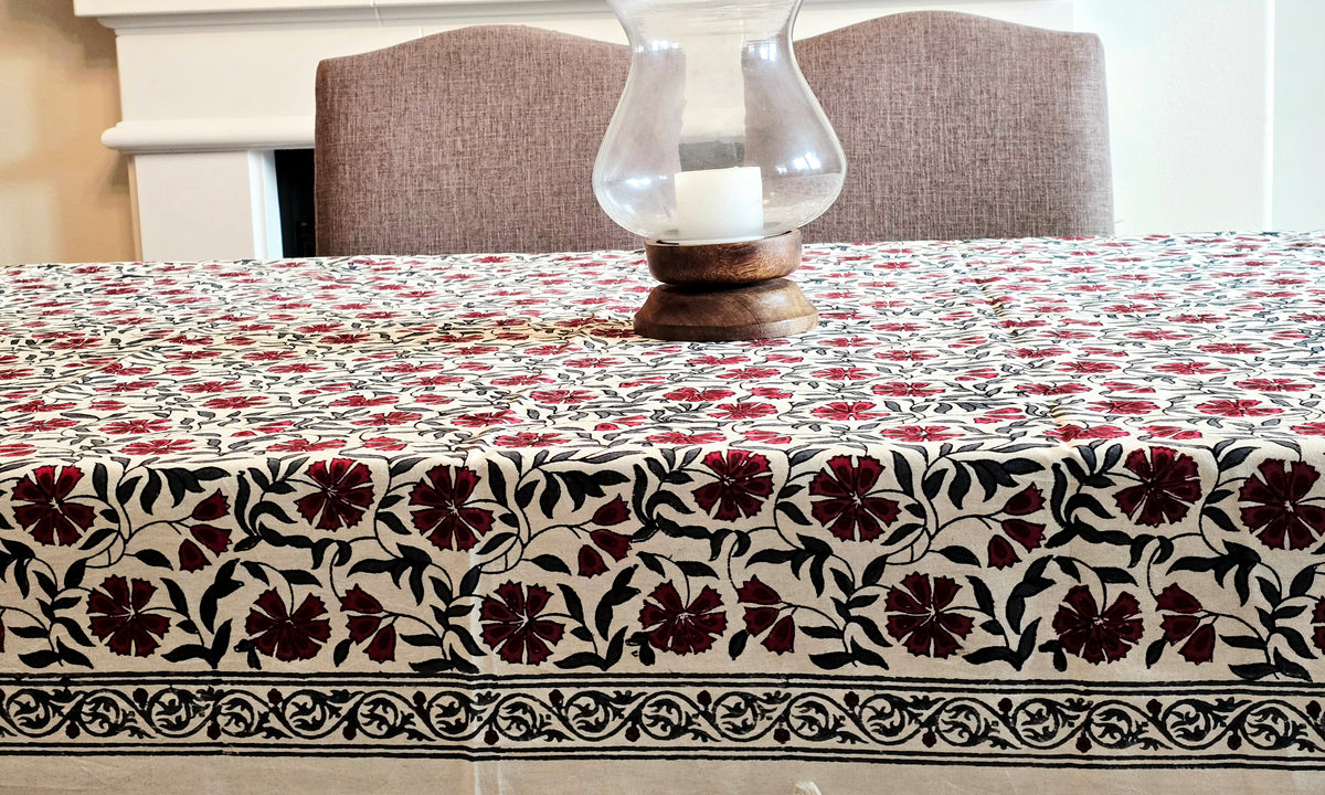 Wild Flower Kora Cotton Table Cloth - Ohana Earth