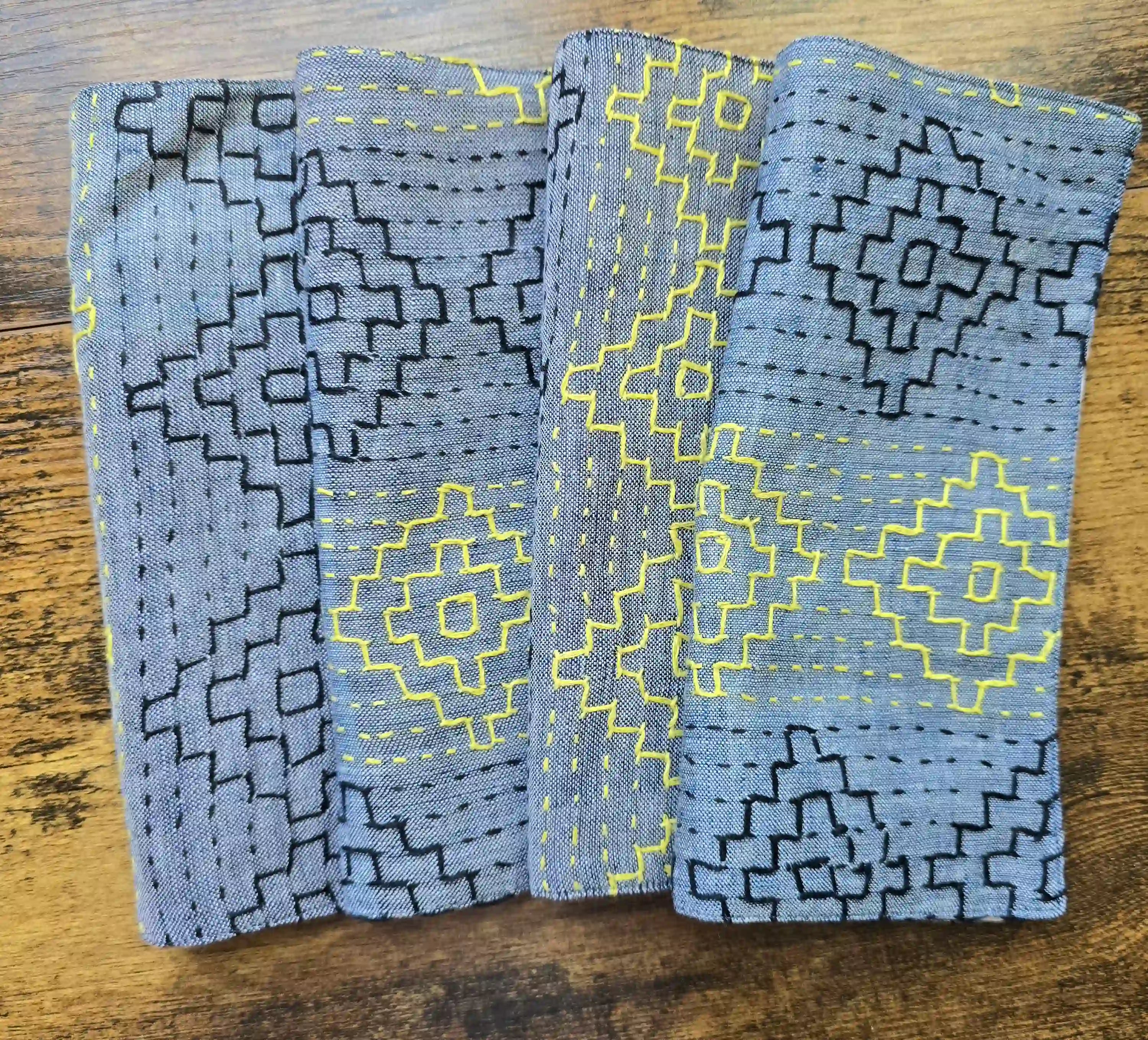 Hand-Embroidered Kantha Cocktail Napkins - Ohana Earth