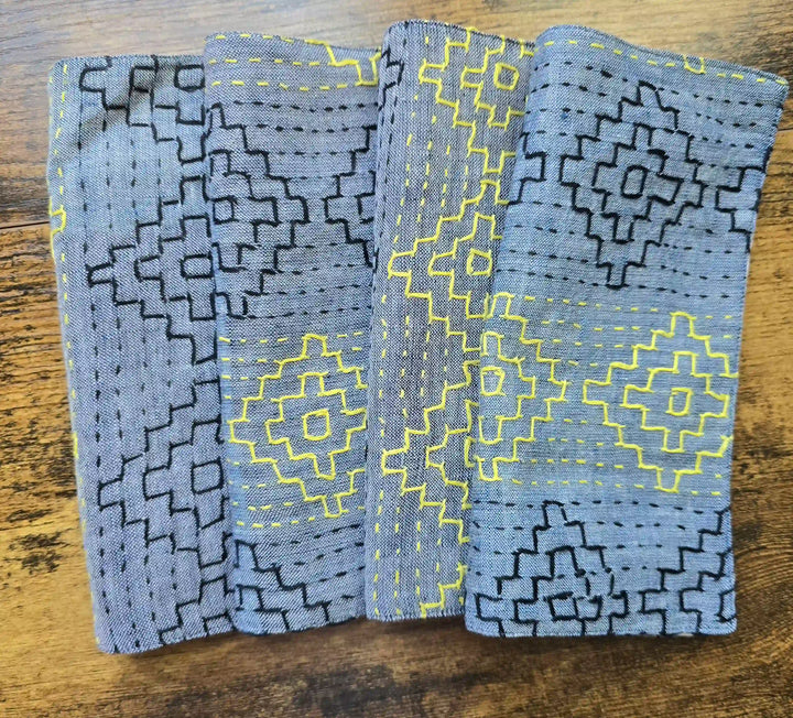 Hand-Embroidered Kantha Cocktail Napkins - Ohana Earth