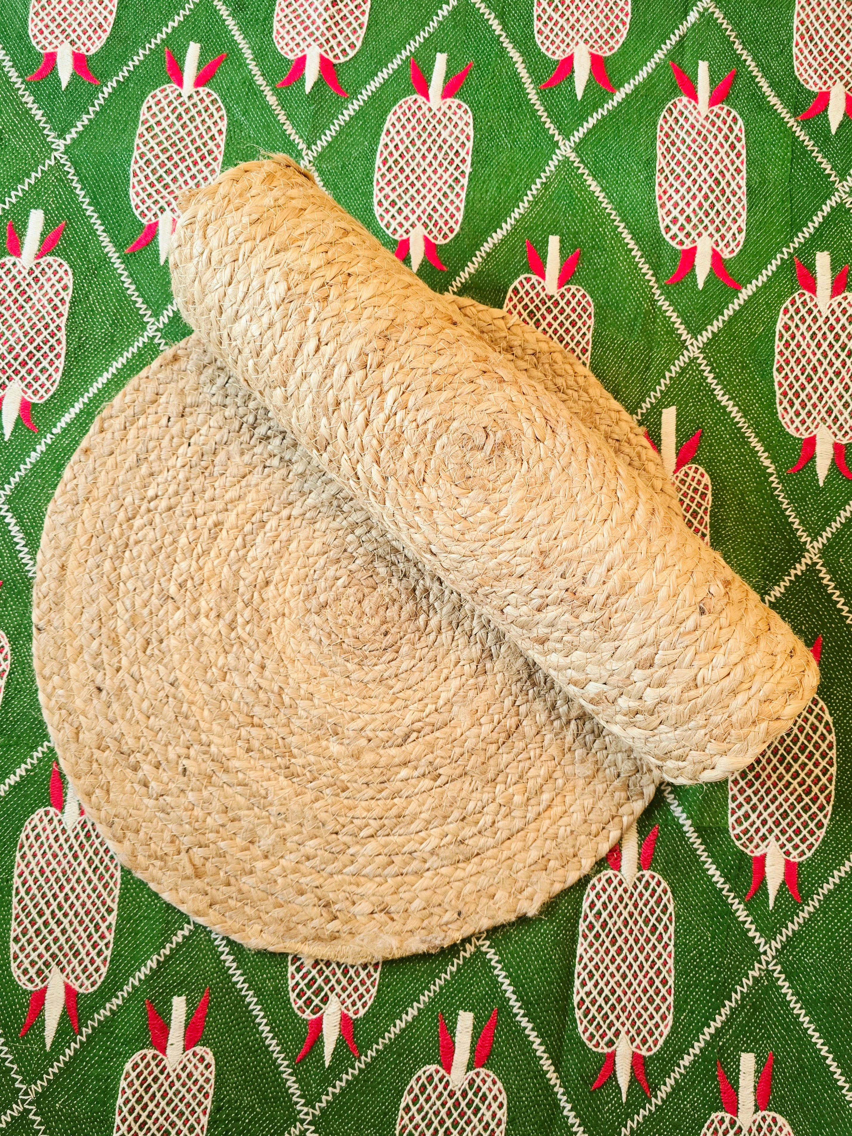 Round Jute Placemats – Handcrafted Natural Woven Table Mats - Ohana Earth