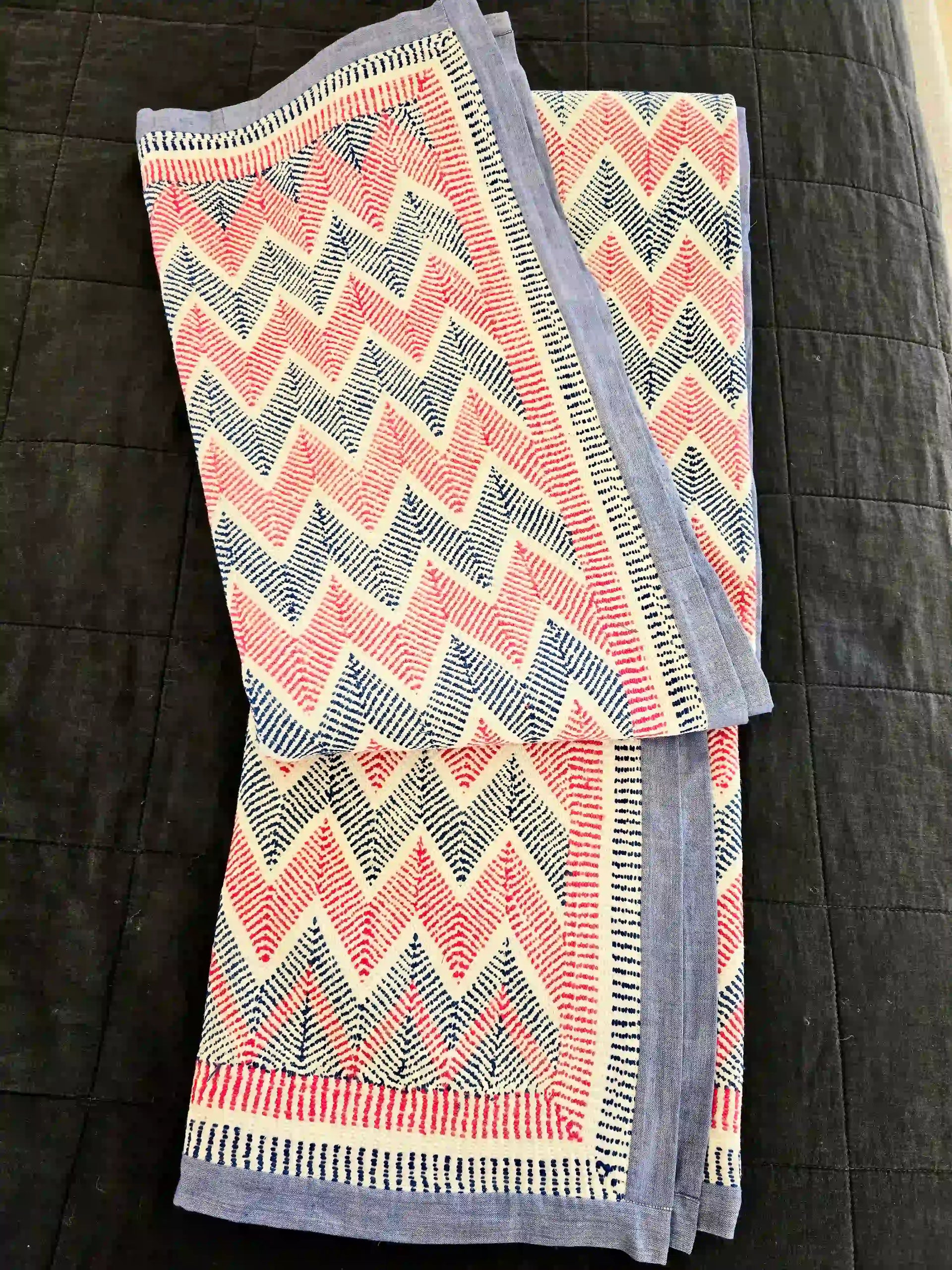 Vintage Hand Embroidered Lohori Reversible Kantha Throw - Ohana Earth