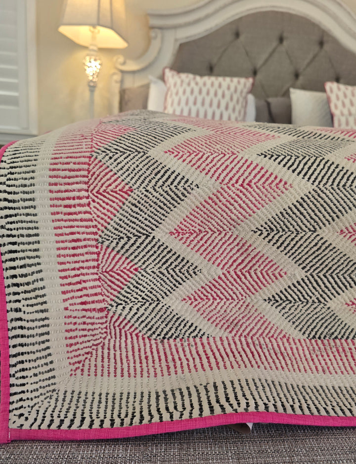 Vintage Lohori Kantha Quilt Throw – Hand Embroidered Reversible Kantha Quilt - Ohana Earth