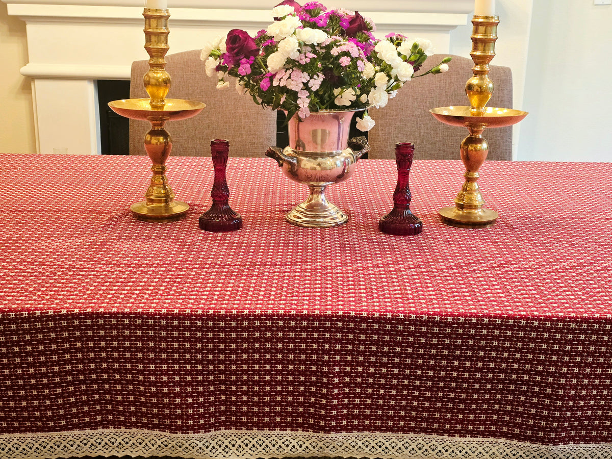 Love is Red and Lace Table Cloth - Ohana Earth