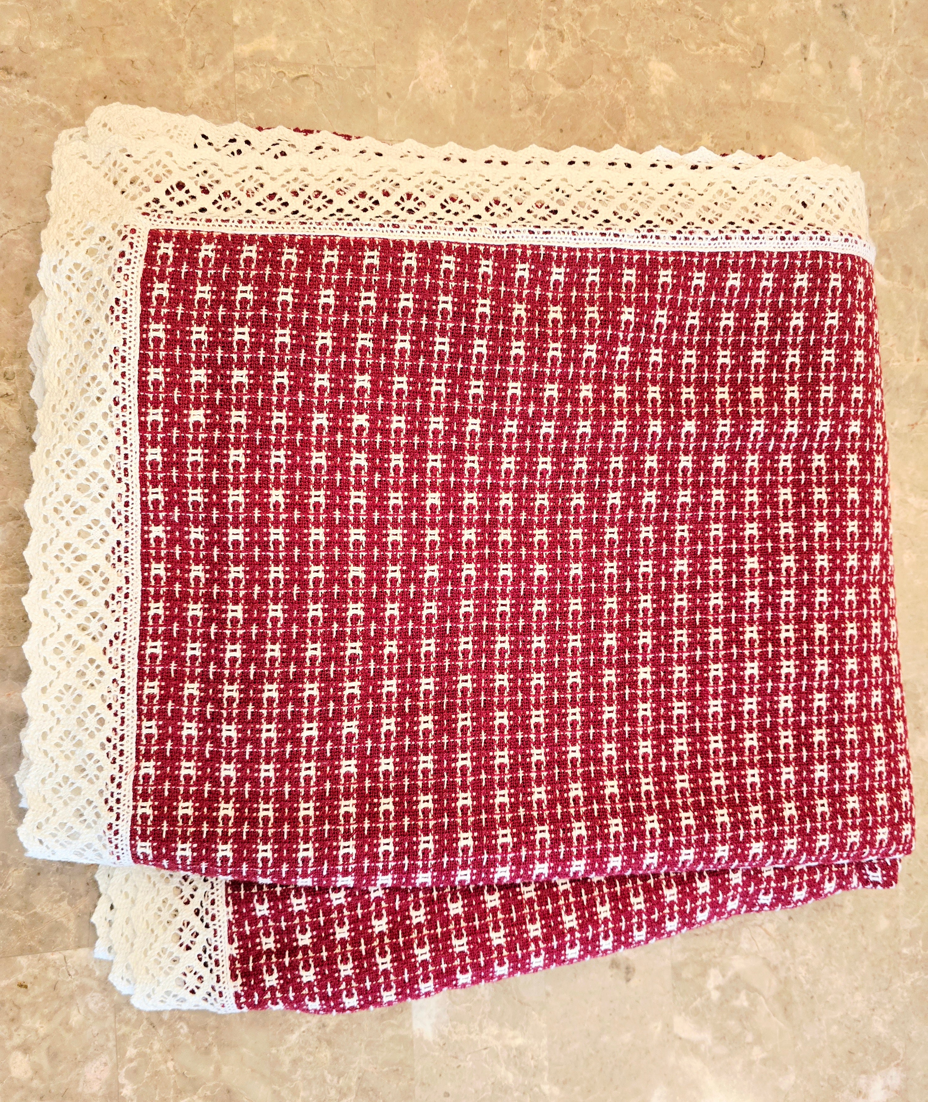 Love is Red and Lace Table Cloth - Ohana Earth