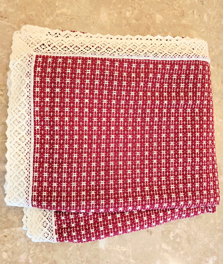Love is Red and Lace Table Cloth - Ohana Earth