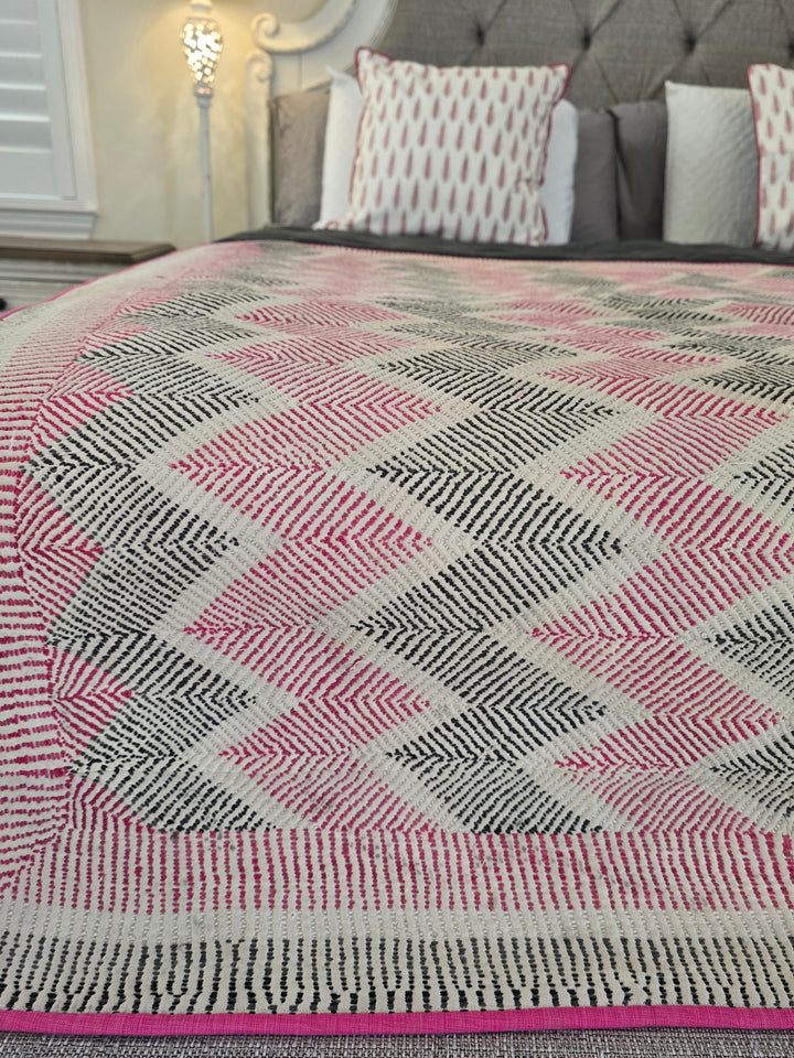 Vintage Lohori Kantha Quilt Throw – Hand Embroidered Reversible Kantha Quilt - Ohana Earth