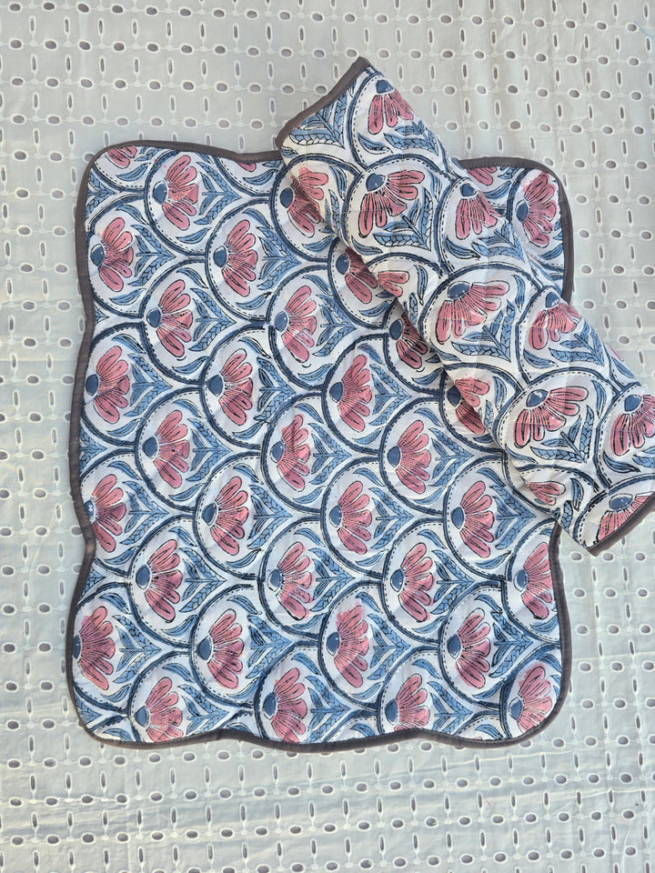 Cotton Handmade Quilted Placemat with Scalloped Sides - Ohana Earth