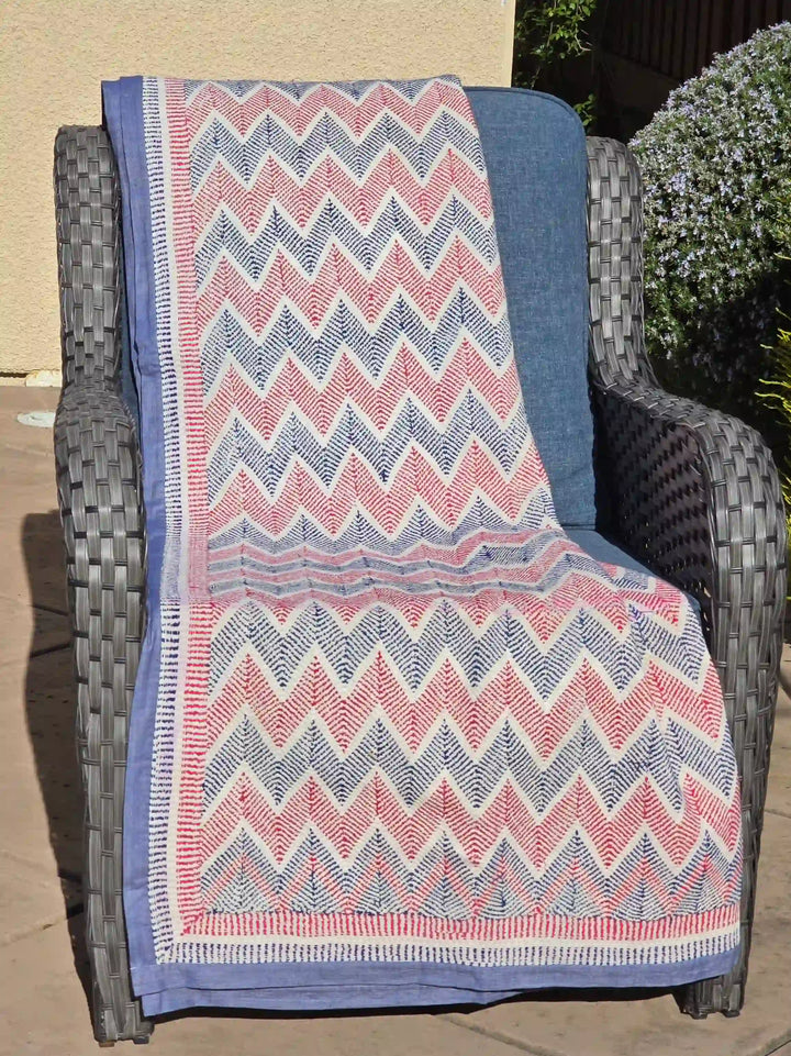 Vintage Hand Embroidered Lohori Reversible Kantha Throw - Ohana Earth