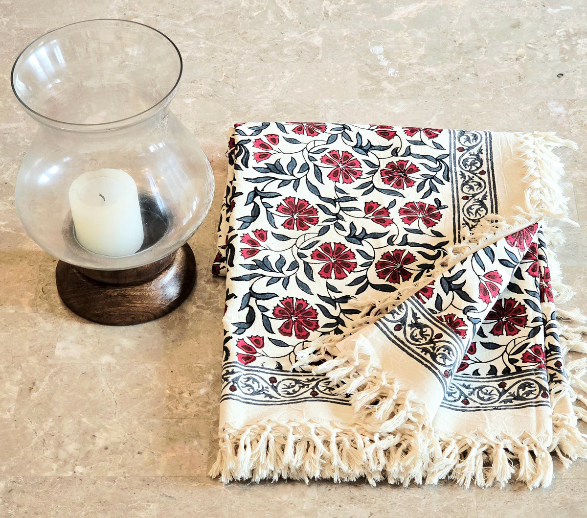 Wild Flower Kora Cotton Table Cloth - Ohana Earth