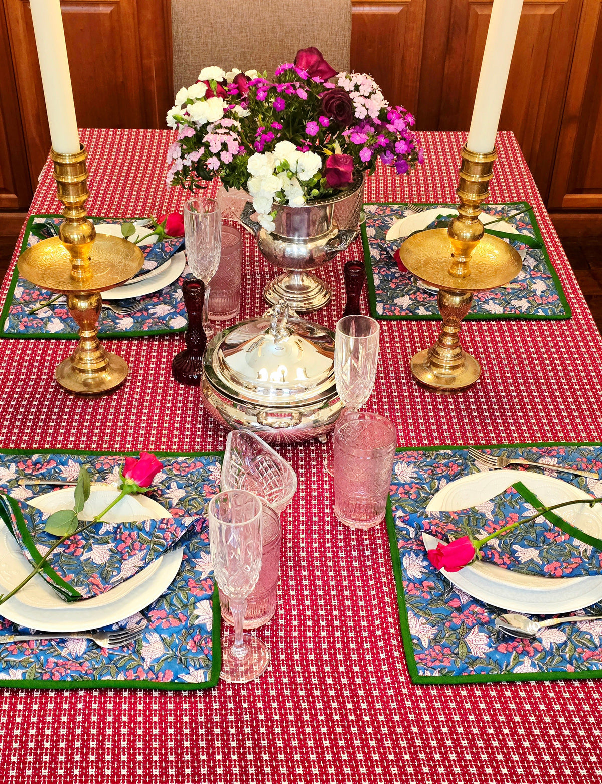 Love is Red and Lace Table Cloth - Ohana Earth