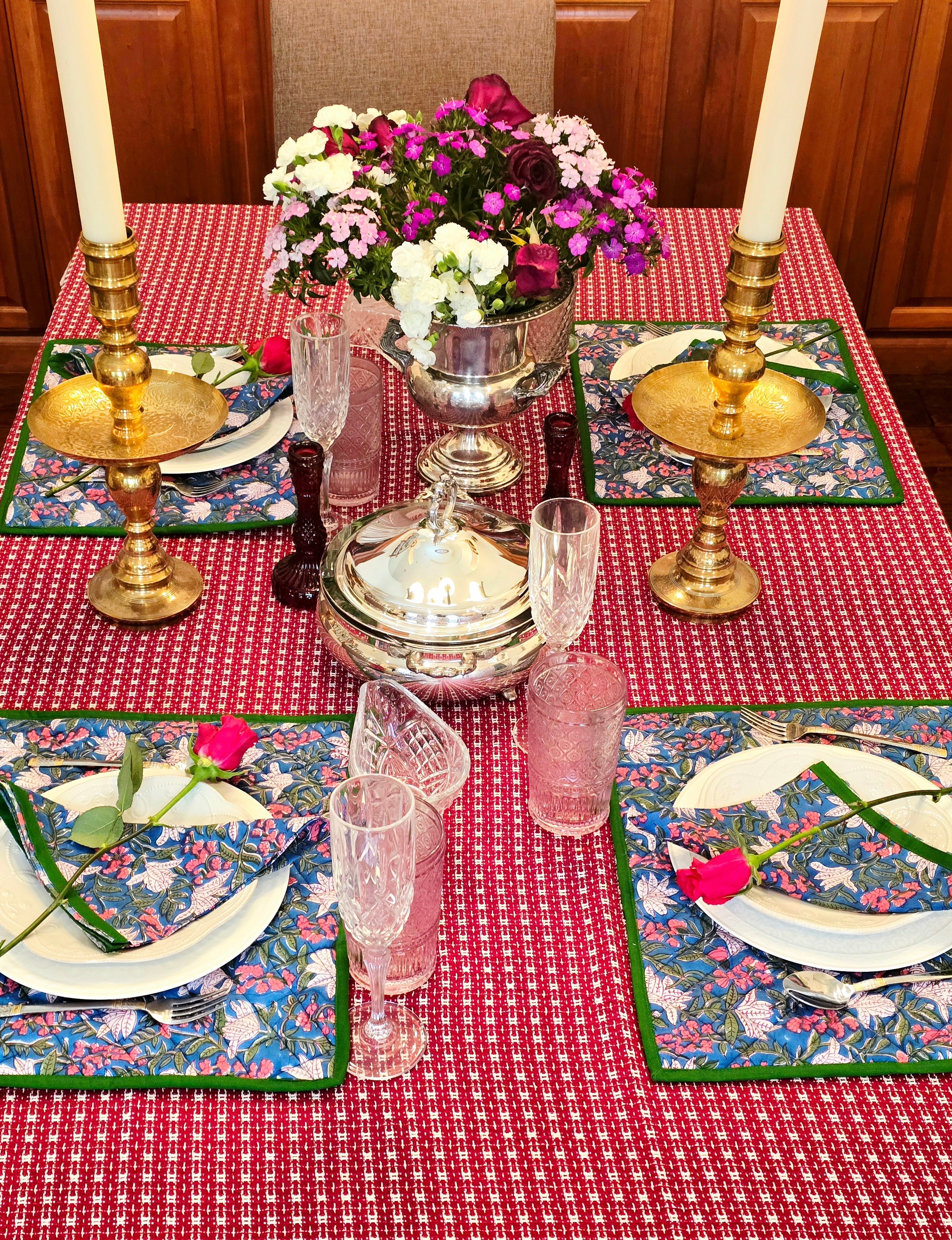 Love is Red and Lace Table Cloth - Ohana Earth